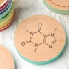 Engraved Natural Slate Coaster - Caffeine Molecule Coffee Coaster Gift