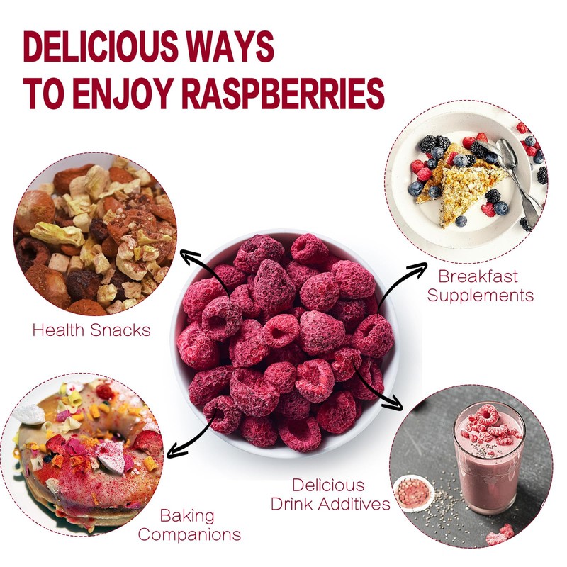 Freeze Dried Raspberries, Freeze Dried Fruit, 55G/1.94OZ
