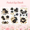 Peacoblue Black Gold Flowers Rub On Transfers for Furniture Craft