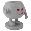 Succulent Pot Adorable Smiling Figure Standing Thumb Up Resin Flower
