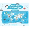Carethos Kids World Map Desk Mat, Educational PU Leather Table