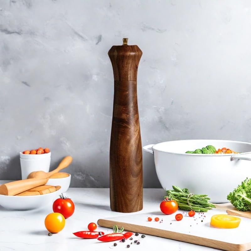 Wooden Salt and Pepper Grinder Set,Manual Salt and Pepper Mill,Acacia
