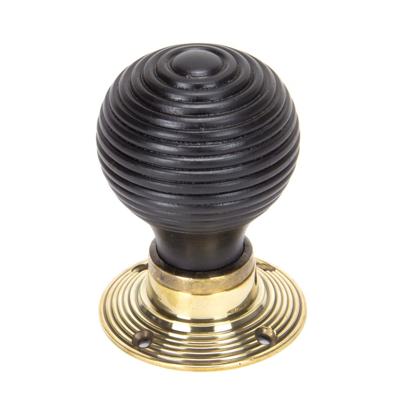 From the Anvil Ebony & Aged Brass Beehive Mortice/Rim Knob