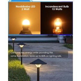 Noobibaba 1156 LED Bulb 1141 LED Bulb P21W BA15S LED Bulb 1383 LED Light Bulb for Landscape Light Bulbs 2W 12V 24V Warm White 2700K 6-Count