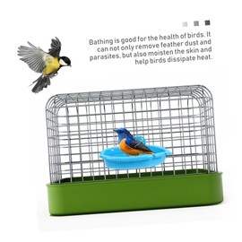 Hohopeti 2pcs Plastic Bird Bath Tubs Pet Parrot Bathtubs Bird Cleaning Shower Basin for Parrots