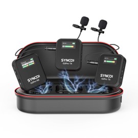 SYNCO Wireless Lavalier Mic System, G2(A2) PRO Dual Channel 656FT Transmission with Digital USB Outputs for DSLR/iPhone/Android/PC/Action cam, Professional-Lapel-Microphones-for-Camera