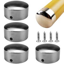 Handrail End Caps for 49.6mm Handrail Round Stainless Steel End Caps (2 Pairs) with 4 Stainless Steel Screws