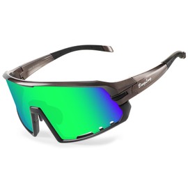 BangLong Cycling Glasses Sports Sunglasses, UV400 Protection Fishing Driving Running Baseball Sunglasses for Men Women (Green)