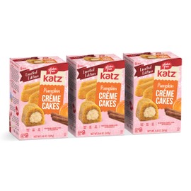 Katz Gluten Free Pumpkin Spice Crème Cakes | Dairy Free, Nut Free, Soy Free, Gluten Free | Kosher (3 Packs of 6 Crème Cakes, 8.8 Ounce Each)