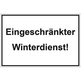 Limited Winter Service Sign Aluminium/Dibond 300 x 200 mm – 3 mm Thick