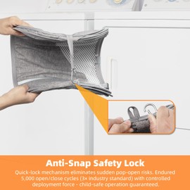 Fenlosi Pop-Up Laundry Hamper with Reinforced U-Shaped Handle - 1.5 Load Capacity Collapsible Basket, Magnetic Closure, Anti-Snap Safety Design, Fits in Washer/Dryer Gaps