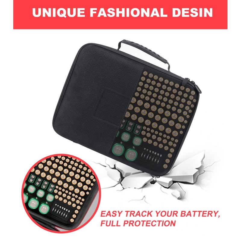 Battery Organizer Storage Case with Tester (BT168),Battery Holder Box Vault