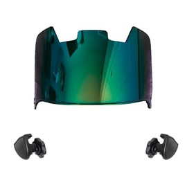 Green Electroplated Iridium Mirror Premium Football Helmet Visor Eye Shield w/Fast Release Clips for Full Size Helmets Fits Adult & Youth