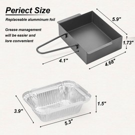 Grill Drip Pan for Nexgrill 720-0830H with 15Pack Aluminum Foil Liner,Grease Catcher Cup Box for Home Depot Nexgrill 720-0830D,720-0888N,720-0925P,720-0896,720-08882A,Grease Pan for Cuisinart CGG-7400