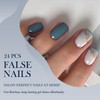 24 Pcs Marine Jewel Short Press-On Nails Kit – Light