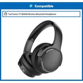 DowiTech Professional Replacement Earpads Cushion Compatible with TaoTronics TT-BH040 TT BH040 Wireless Bluetooth Headphone Ear Pads with Skin-Friendly Leather and Memory Foam