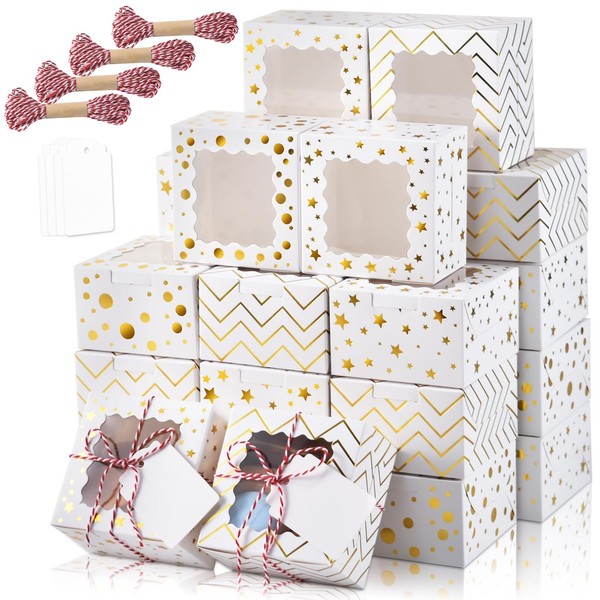 KPOSIYA KPOSIYA 30pcs Christmas Cookie Boxes for Gift Giving, 6x6x3in