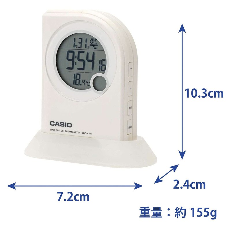 CASIO(カシオ) 目覚まし時計 電波 デジタル ウェーブセプター 懐中電灯 機能 温度 カレンダー 表示