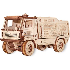 EWA Eco-Wood-Art 5309RR EWA EcoWoodArt 3D Wooden Puzzle for Teenagers and Adults Mechanical Dakar Racing Truck MAZ Model DIY Kit, Self Assembly, No Glue Required