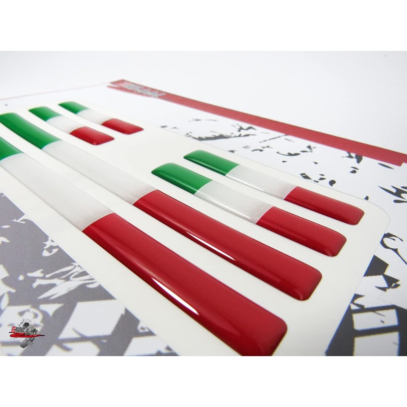 BIKE-label Italy 3D Sticker Flags Pack of 12 Stickers Car
