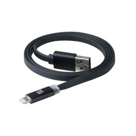 Scosche I3FLED FlatOut Led Mfi Certified Lightning Charge & Sync Cable for All Lightning Devices 3-ft. Black