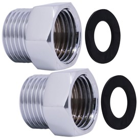 Ousun G 1/2 BSP Female to US 1/2 NPT Male Thread Lead-Free Converter Adapter, Chrome (2-Pack), Solid Brass Pipe Fitting, British to US Gauge Sensor Sender Adapter BSP NPT Thread Converter