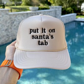 Put It On Santa's Tab Embroidered Trucker Hat Christmas Baseball Hat Kelly #142
