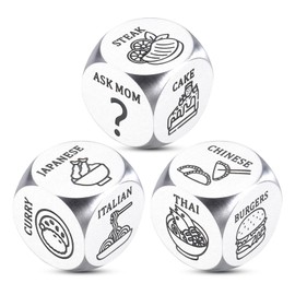 Santa Swap Gift Exchange Food Dice Decision Dice for Couple Her Him Food Decider 11th Anniversary Steel Date Night Gifts for Boyfriend Girlfriend Husband Wife Christmas Birthday Gifts