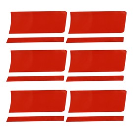 Partuto 6 Pcs Wheel Rim Stickers Square Car Wheel Rim Tapes Decoration Stickers for 14"-22" Rim Red PET