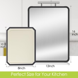 Titanium Cutting Boards for Kitchen, PTYTIFY Double Sided Cutting Boards with Titanium and Wheat Straw Plastic, Non Toxic Chopping Board for Meat, Vegetables and Fruits Dishwasher Safe