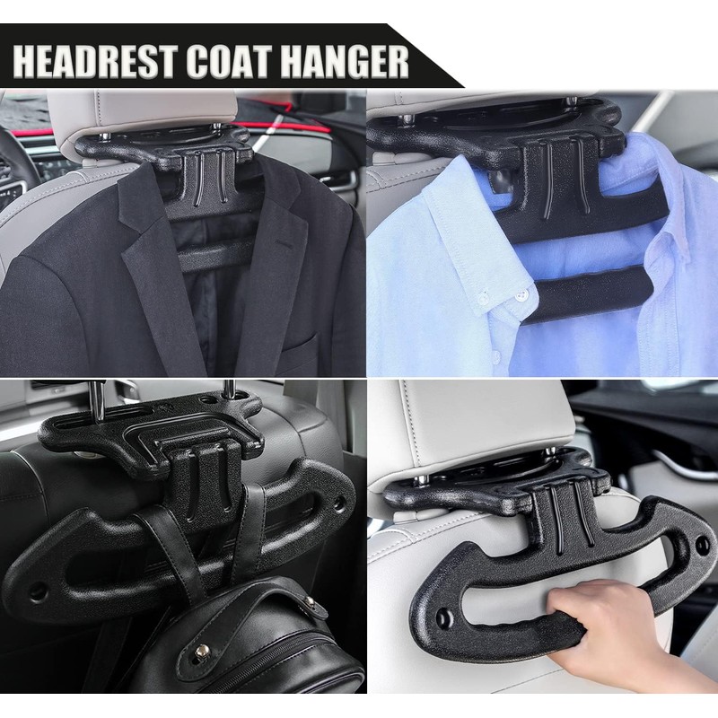 percha de ropa para reposacabezas de coche, 3 en 1,