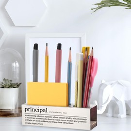 EFFJNSG Principal Desk Pencil Holder Motivational Gift for Principals Inspirational Office Decor for Educators Unique Pen and Pencil Organizer for School Administrators EDP81