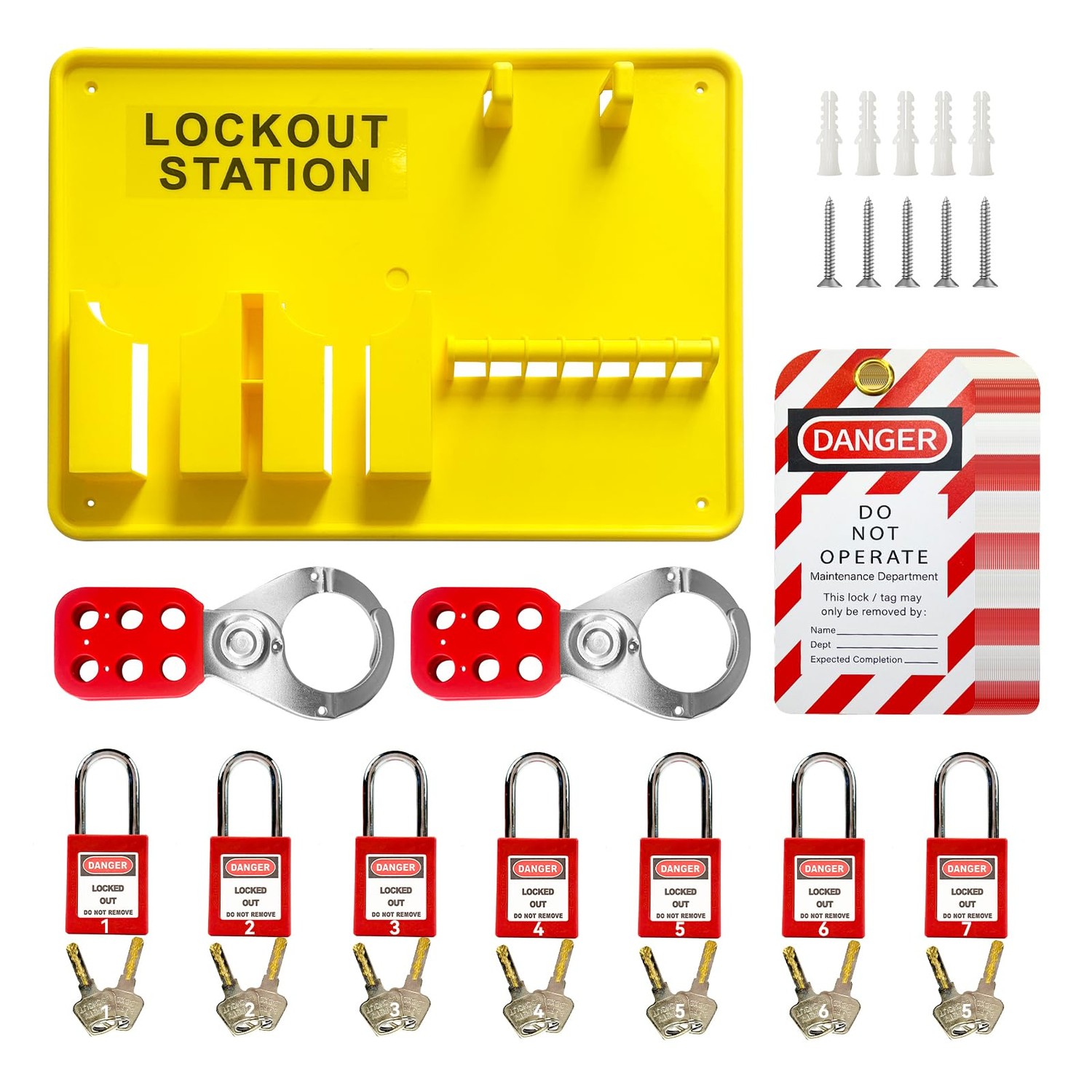 BULANGDI Lockout Tagout Station, Electrical Security 60 Pack Lock Kit ...
