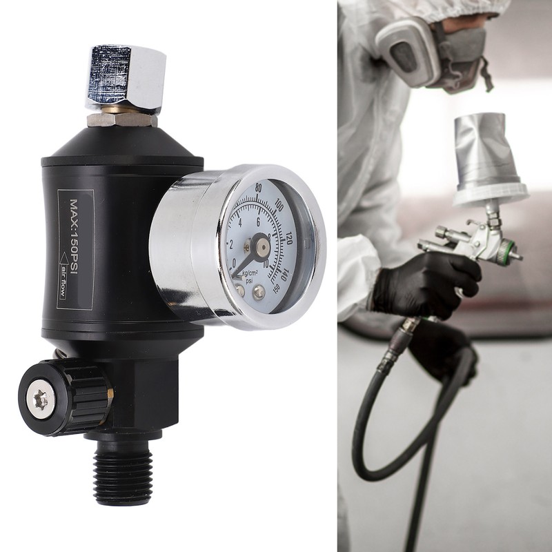 Air Pressure Regulator Filter Pneumatic Adjusting Valve with Gauge for