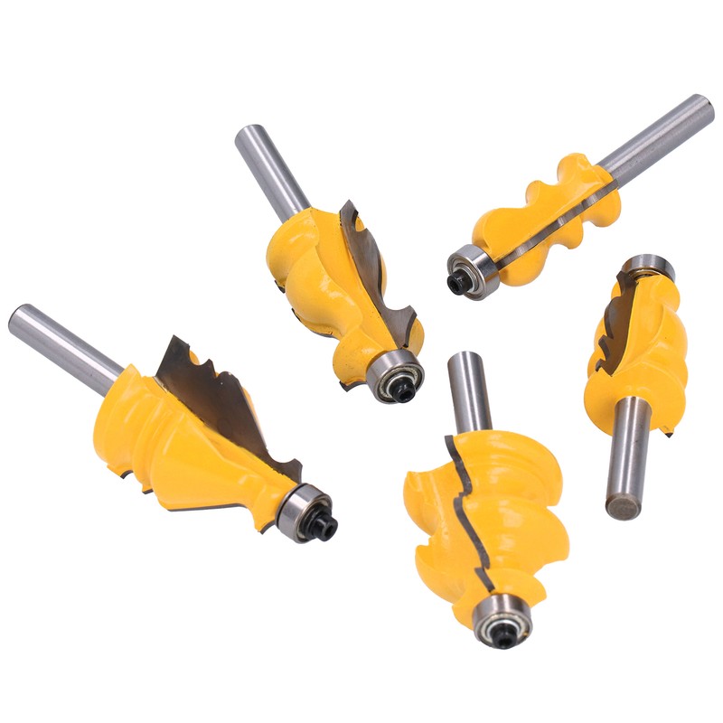 5Pcs/Set Router Bit Tenon Wood Milling Slot Cutter with 8mm