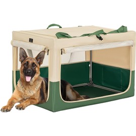 A4Pet Collapsible Dog Crate, Travel Dog Crate - Lightweight, Durable and Portable Dog Crate with 3-Door, Adjustable Stainless Steel Frame, Soft Sided Foldable Dog Kennel