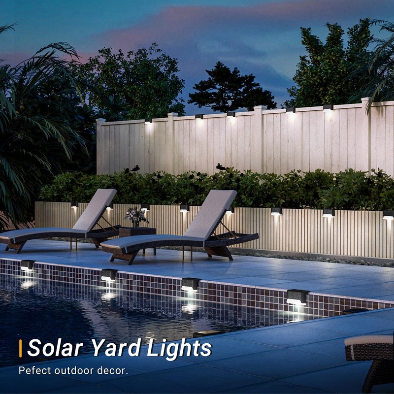 Solpex Solpex Solar Deck Lights, 8 Pack Solar Step Lights