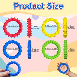 Pack of 4 Wristband Sensory Toys, Fidget Toys, Sensory Toy, Anti-Stress Toy, Chew Bracelet for Children, Boys, Girls, Stress Relief, Anxiety, Autism, Sensory Fidget Anti-Stress