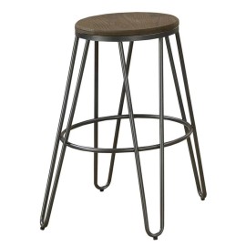 Furniture of America Mandy Metal Bar Stool in Silver Gun Metal (Set of 2)