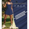 Hragc Women's Tennis Flowy Pleated Ruffle Athletic Navy Blue Dress