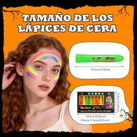 10 Colores Pintura Corporal Ceras Pintura De Cara De Neón Brillante.