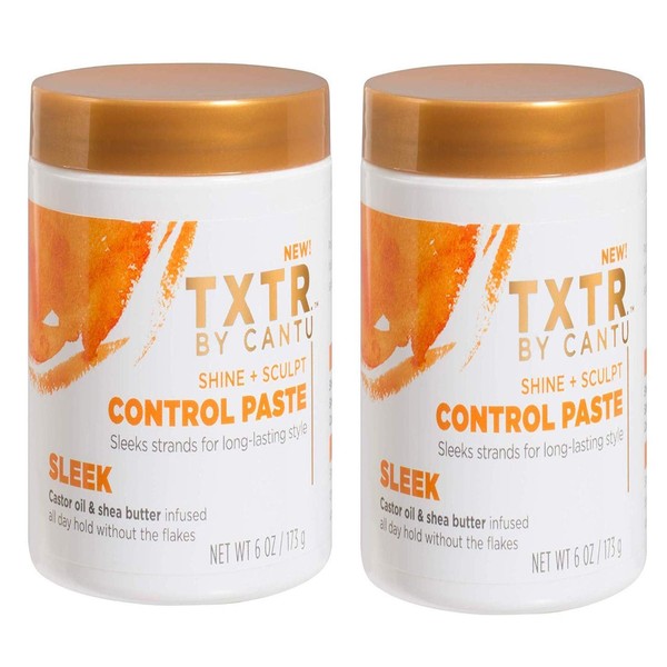 Cantu Control Paste from TXTR Pack of 2 6 oz Jars - Perfect for Updos and Ponytails - All Day Hold Without the Flakes