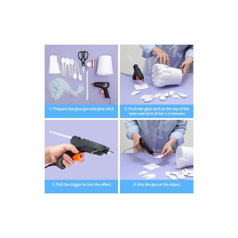 Mini Hot Glue Sticks, Clear Glue Gun Sticks for Metal,