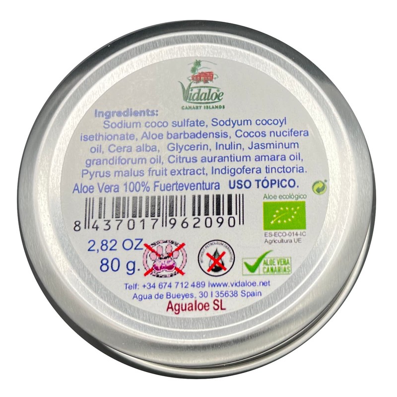 Vidaloe Solid Shampoo with Aloe Vera 80 g (Jasmine)