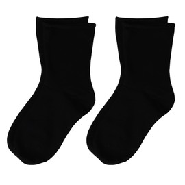 fivebear Socks that do not constrict, no rubber, Nursing Care, Swelling, Loose, Made in Japan, Men's 2-piece Set, Black 2pcs