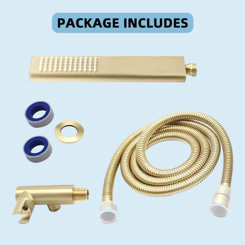 Backnets Solid Brass Handheld Shower Head Arc Design High Pressure