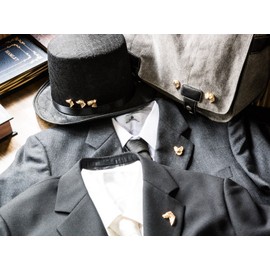 CAVALIER Made in U.K Artistic Style Dog Clutch Lapel Pin Collection 22ct Gold Plated