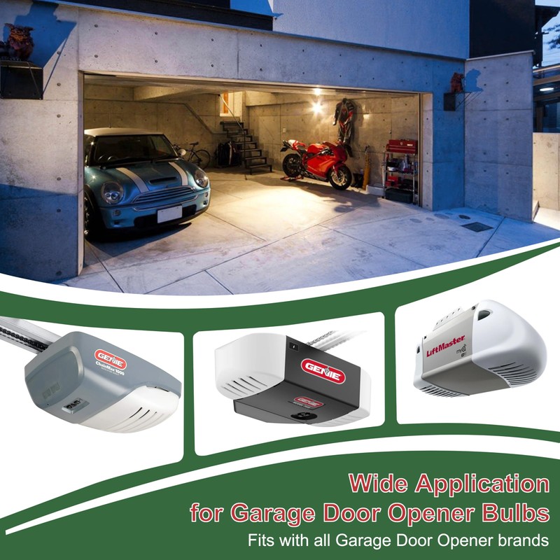 2 Pack LED Garage Door Opener Bulbs, 4000K, White, Compatible