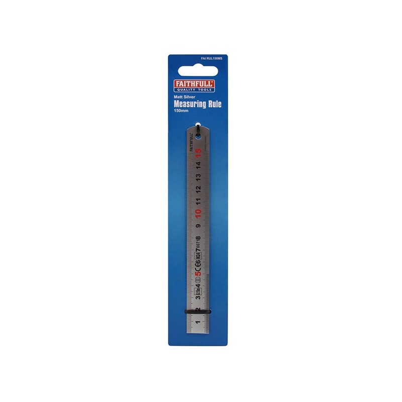 Faithfull Matt Silver Hardened Stainless Steel Ruler (Metric) 150mm