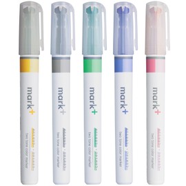KOKUYO Fluorescent Highlighters, 2 Tone Chisel Tip Bible Markers in Assorted Colors, No Bleed Quick-Dry Art Marker for Journal, Planner, Notes. Japan Import (PM-MT100-5S2)